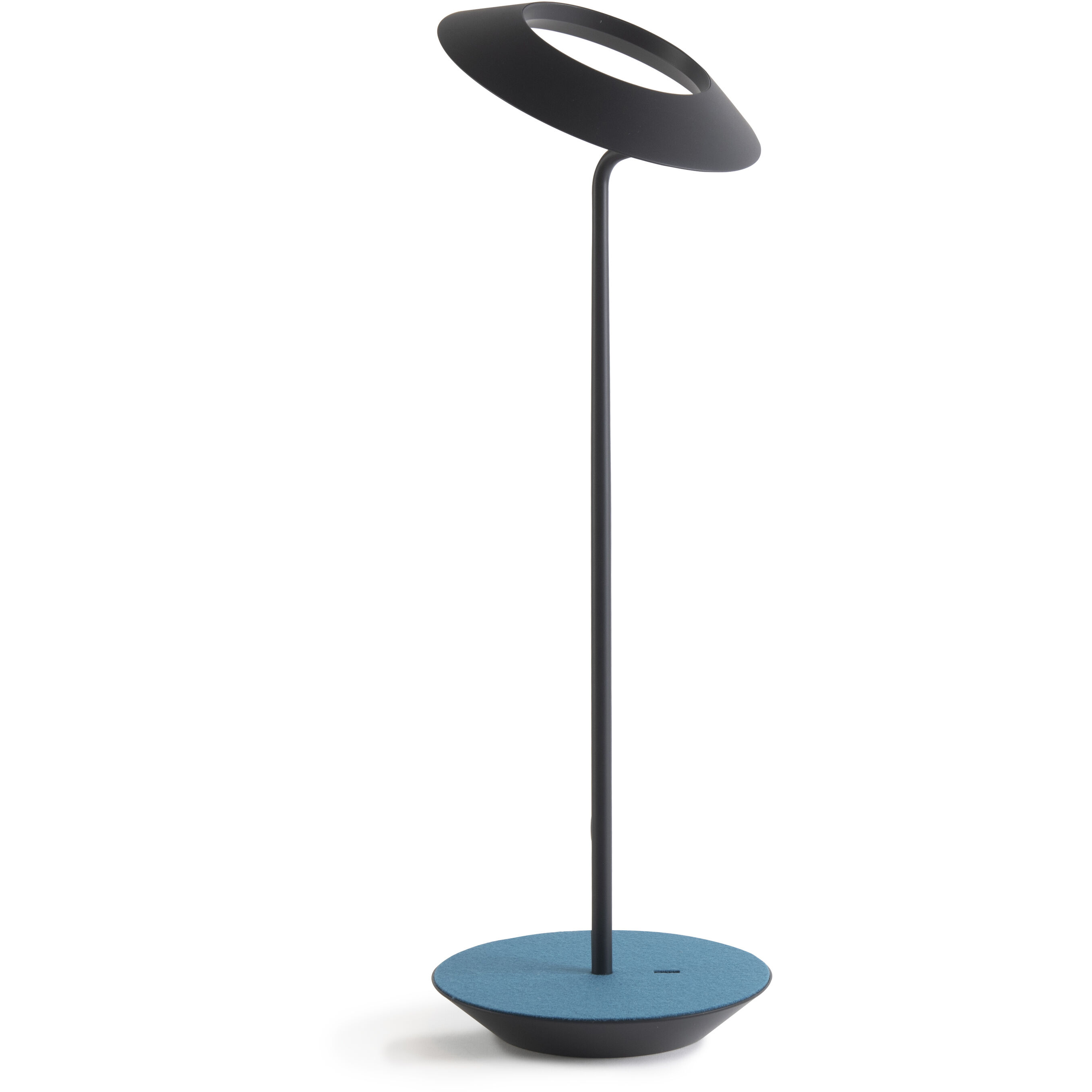 Royyo 17.4 inch 11.00 watt Matte Black with Azure Felt Desk Lamp Portable Light